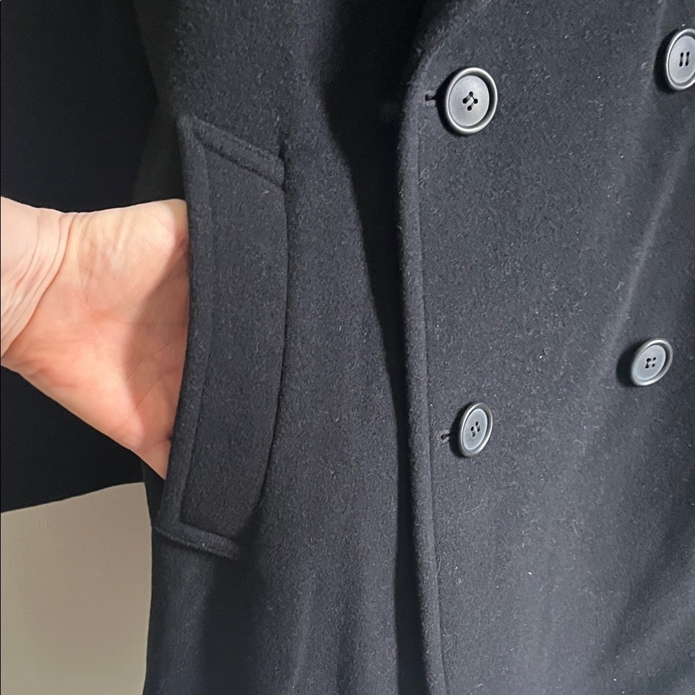 Ralph Ralph Lauren Vintage Men's Black Double-Breasted Pea Coat Size 38R - Picture 4 of 12